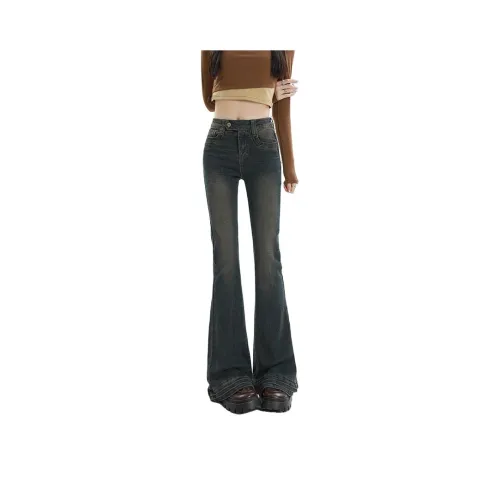 YINLEI Женские джинсы голубо-серого цвета