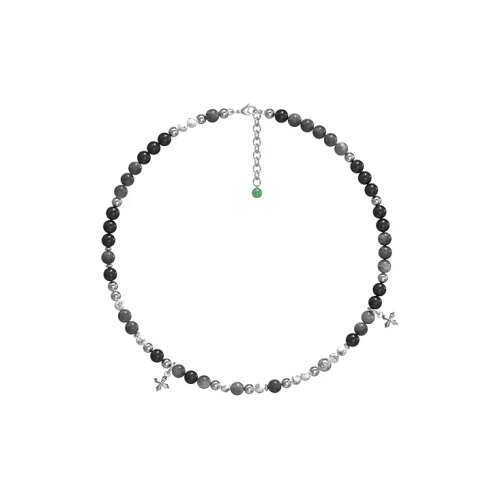 LUMORII Стекло Ожерелье Белый/Серебристый GREY/Серебряный Унисекс