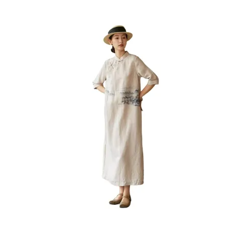 JIXIANGYUER Длинное платье с длинными рукавами женское Angelica Dahurica аромат