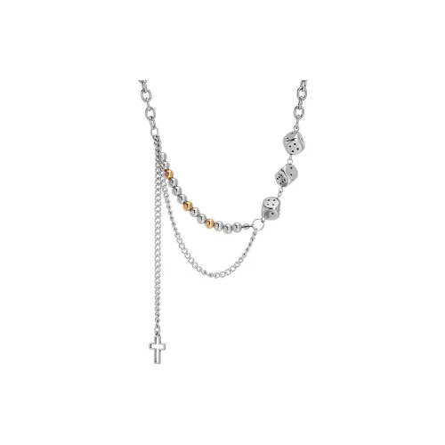 AKAK Титановые стальные ожерелья унисекс серебристо-белый