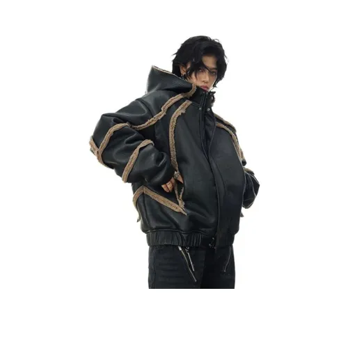 0 CROWORLD Кожа Куртка Мужская Черная