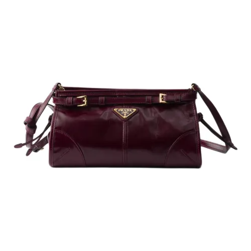 PRADA Сумка через плечо из коровьей кожи маленькая сумка на плечо женская бордового цвета