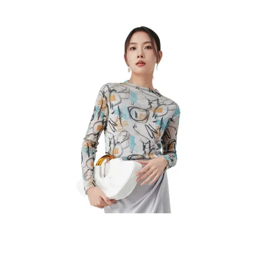 MIHUANG T-рубашка Женская синяя с белым