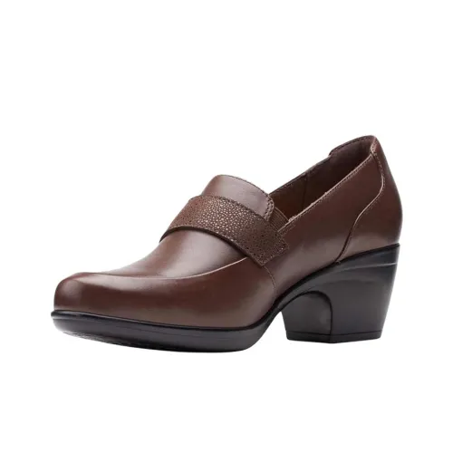 Clarks Emily Andria Грубый каблук Высокие каблуки Женские Коричневый