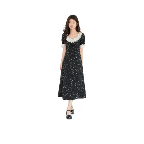 CLUB NEWS Короткий рукав Платье Женское Черное