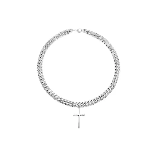 Kelanxi Титановые стальные ожерелья унисекс серебряные