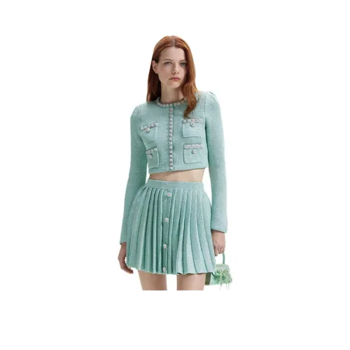 Self Портрет Куртки Пальто Женские Мятно-зеленый