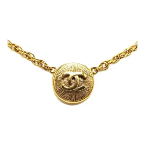 CHANEL Круглые Золото-Покрытые Ожерелья Женские Золото
