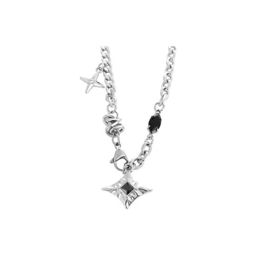 MAGICPOLE Титановые стальные ожерелья мужские серебряные