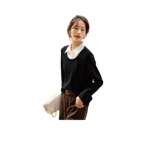 Mo Han Yi Mei Толстовка Женская Черный Белый