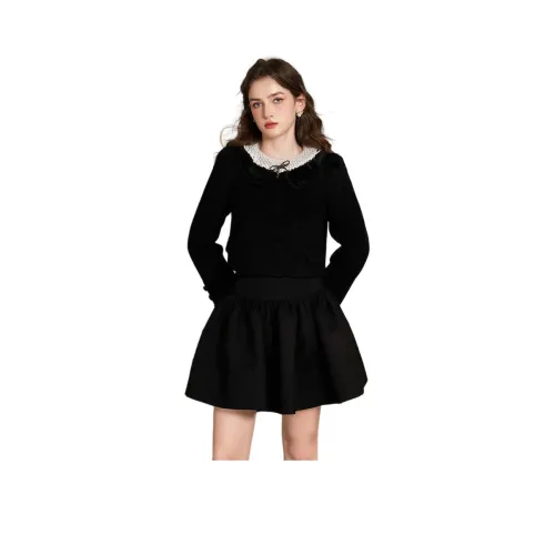 JORYAweekend Повседневные короткие юбки Женские Обсидиан Черный