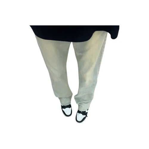 GANGZAI Грязно-желтые унисекс джинсы