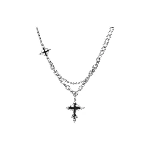 AKAK Титановые стальные ожерелья мужские серебристо-белые