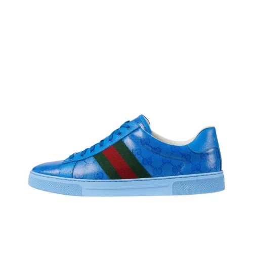 GUCCI Ace Low Топ Скейтборд Кроссовки Мужские Синие