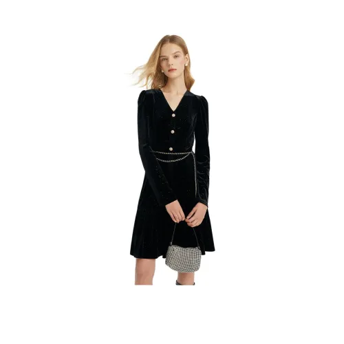 GOELIA 00B Black Женские Длинные Рукава Платья