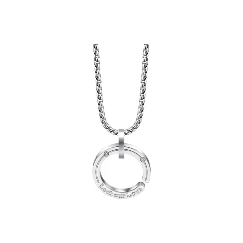 Kelanxi Титановая сталь Циркон Ожерелья Унисекс Серебряный