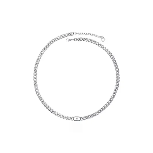 Kelanxi Титановые стальные ожерелья унисекс серебряные