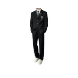 Black Coat + White Shirt + Dark Blue Tie + Pants  
Черное пальто + белая рубашка + темно-синий галстук + брюки