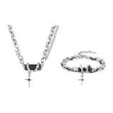 Черный обсидиан ожерелье + черный обсидиан браслет комплекты