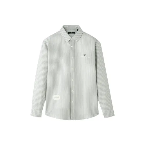 HLA Светло-зеленые полосы D8 Мужские рубашки