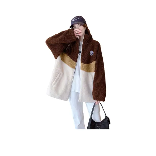 Tonlion Кирпич Кофе Женские Бархатные Куртки