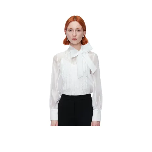 Caroline Белый Женские Шифоновые Рубашки