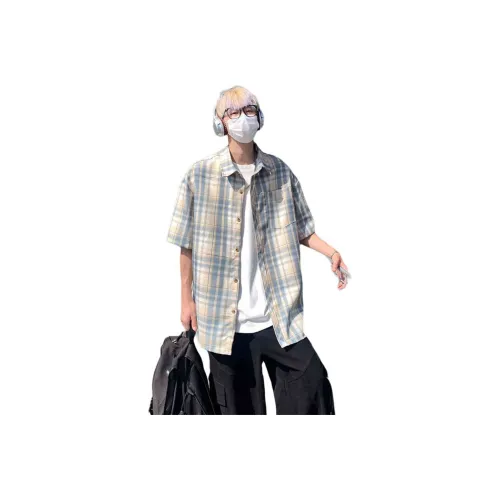 Cost Per Kilo Абрикос Клетчатый Унисекс Рубашки