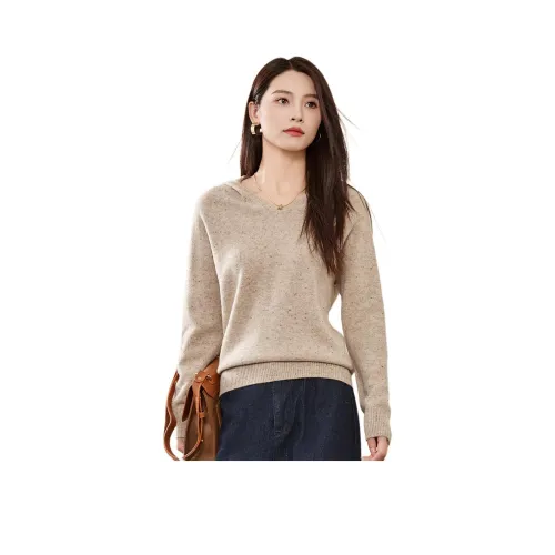 CARBAMMI Свитер Женские Цветочный дизайн CAMEL