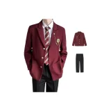 Бордовый двухкомпонентный комплект [Бизнес-костюм + костюмные брюки]