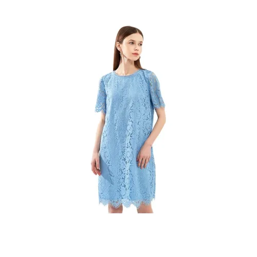 CHABER Короткий рукав Платье Женское Синее