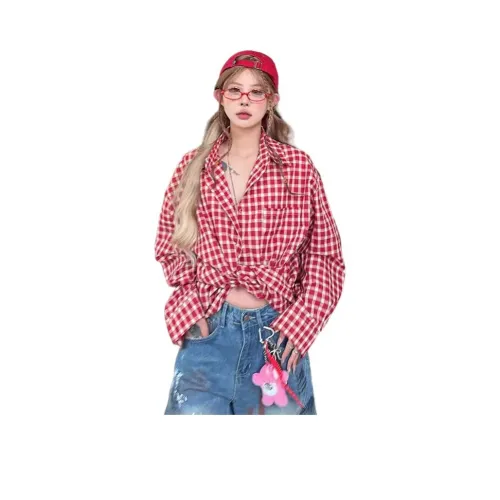 YEARNED Red Женские Рубашки