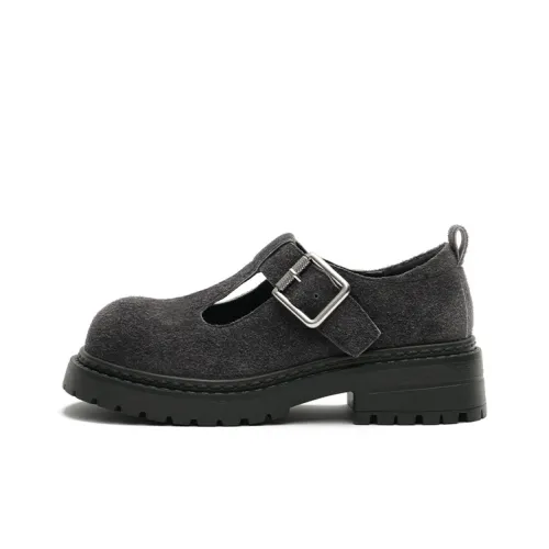 MASOOMAKE Грубый каблук Туфли Мэри Джейн Женские