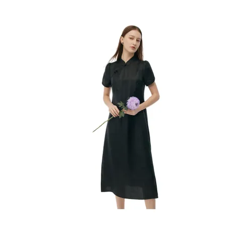 GOELIA 78X Черный/кофейный Двухтонный Женские Ципао