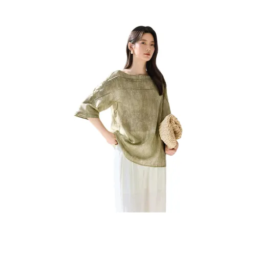 IHIMI Шалфейно-зеленые Женские Рубашки