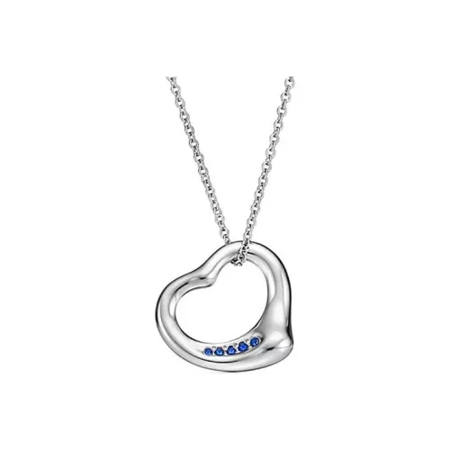 TIFFANY & CO. Подвеска Open Heart Платина С Сапфирами Круглой Огранки
