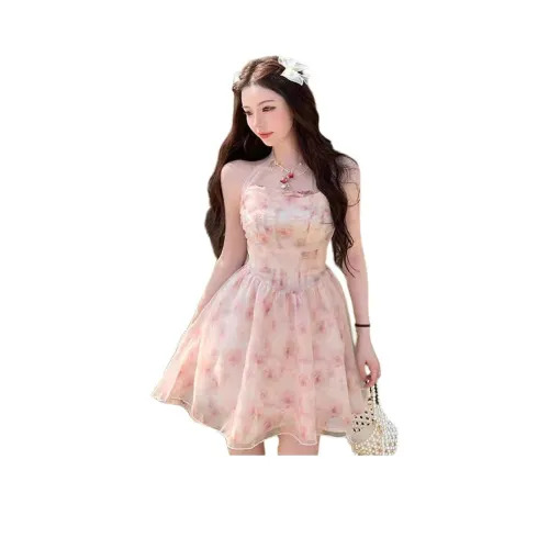 PLAY BUSH Без рукавов Платье Женское Розовое