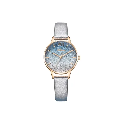 ABORNI Dreamy Sea Blue Collection Кварцевый механизм Кожаный ремешок Часы Женские часы Синий циферблат