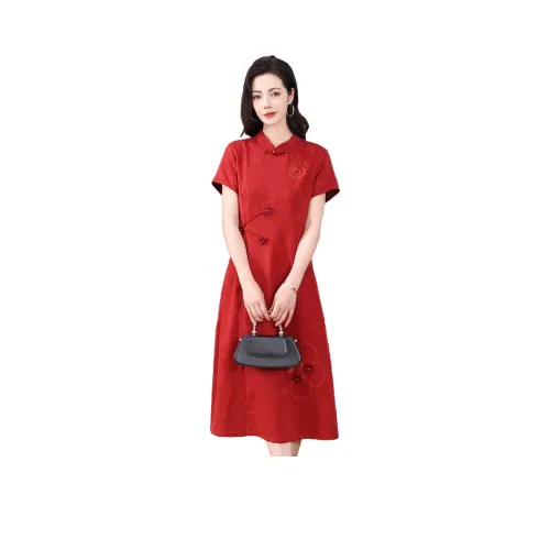 H YXIANG Короткое платье с короткими рукавами женское