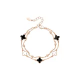 Романтический браслет с четырехлистным клевером