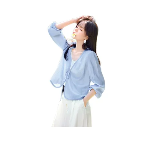 Mo Han Yi Mei Рубашка Женская Морская Соль Синий