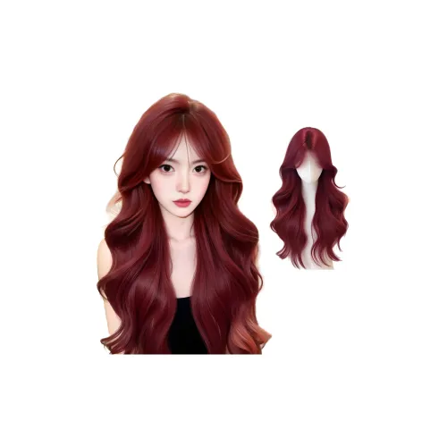 Time Shadow Малиново-красный Большая волна Full Перука для женщин с длинными кудрявыми волосами