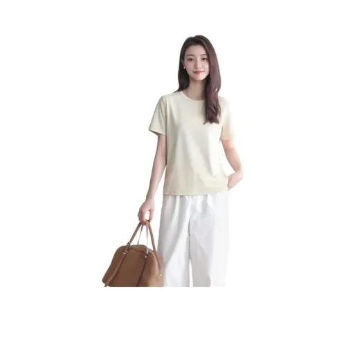 AWAO Желто-кремовые Женские Т-рубашки