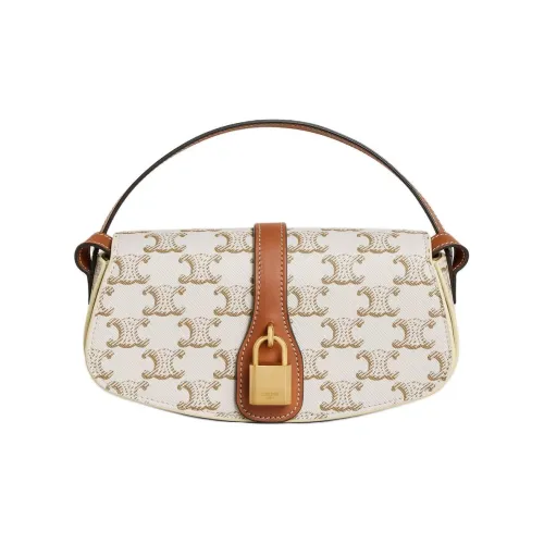 CELINE Tabou Коровья кожа Сумка через плечо Сумка на плечо Мини Женская Белая