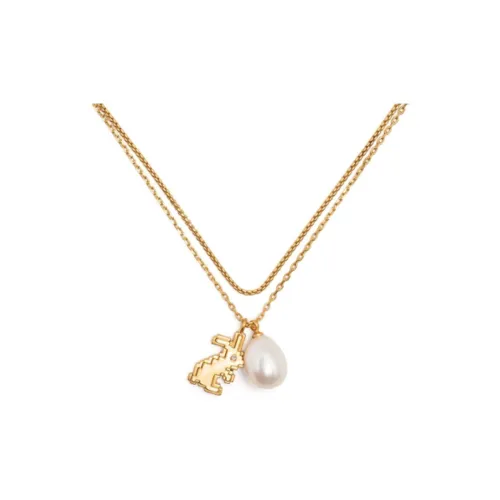 TORY BURCH Латунь Ожерелье с покрытием из 14K золота Женское Золото