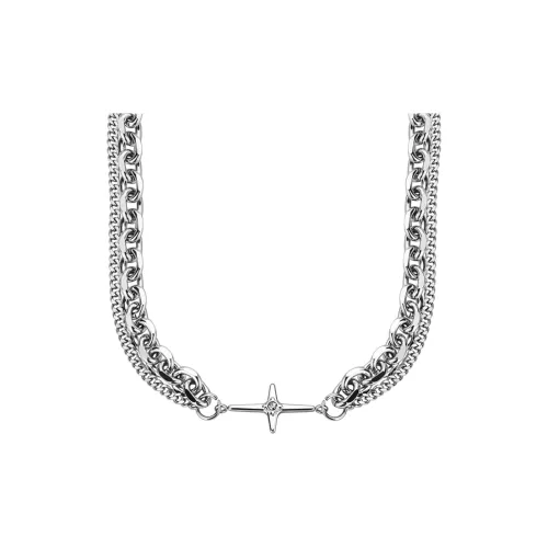 FOREVER MELODY Титановые стальные ожерелья унисекс серебряные