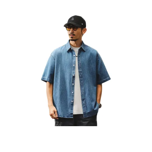 JIELEINUO Светло-синий Унисекс Рубашки