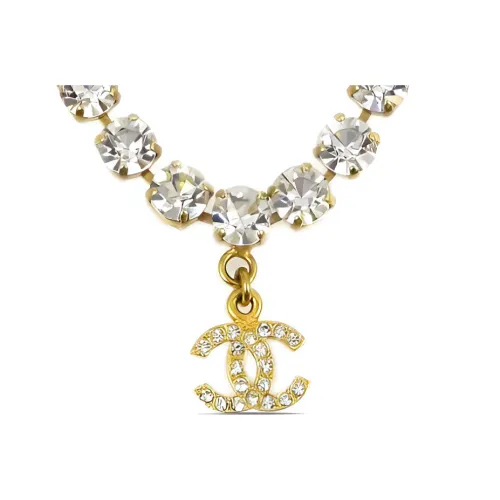 CHANEL CC Золотое Покрытие с Рифлями Ожерелье Женское Золото