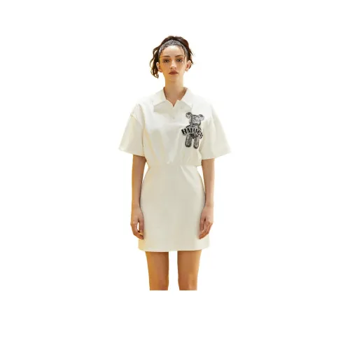 TCH Короткий рукав Платье Женское Белое