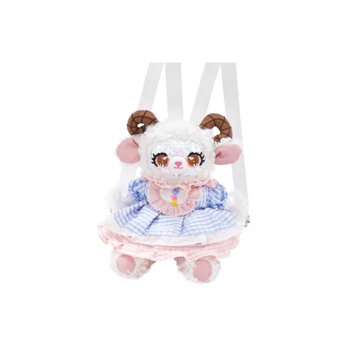 CozyWorld Хлопок Рюкзак Средний Унисекс Белый Розовый