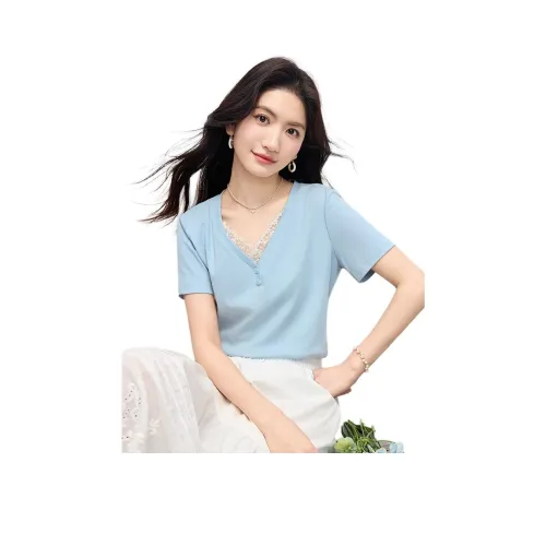 SLLSKY Saltwater Синий Женские T Рубашки